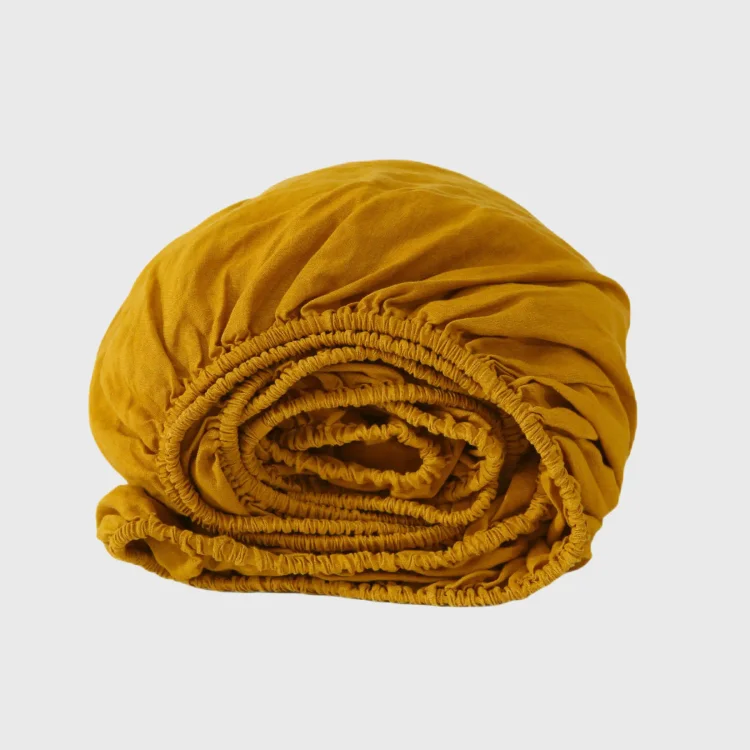 Ginger French Linen Fitted Sheet Linen Time