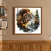 Forest Silhouette Lion-11CT Stamped Cross Stitch 45*45cm/17.72*17.72in