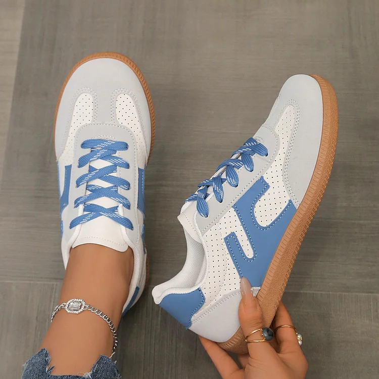 Thick-soled Comfortable Board Shoes Women's Casual Shoes Low-top Lace-up Flat Trendy Shoes 1688 Stunahome.com