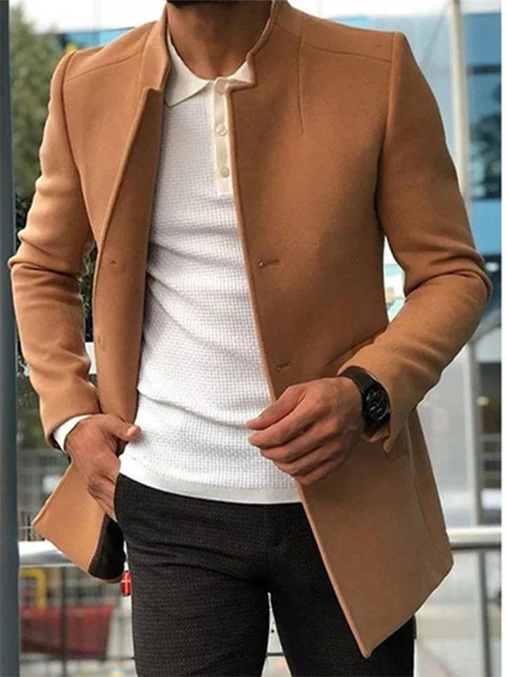 Casual Men's Youth Suit Autumn New Trend Men Solid Color Slim Tweed Jacket-Mixcun