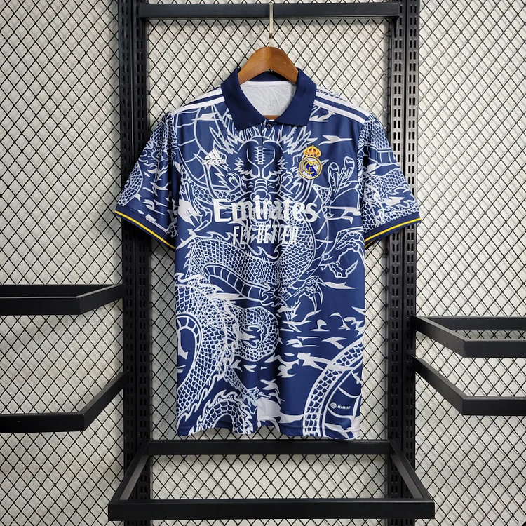 2023-24 Real Madrid Chinese Dragon Special Edition Shirt Top Kit - Blue