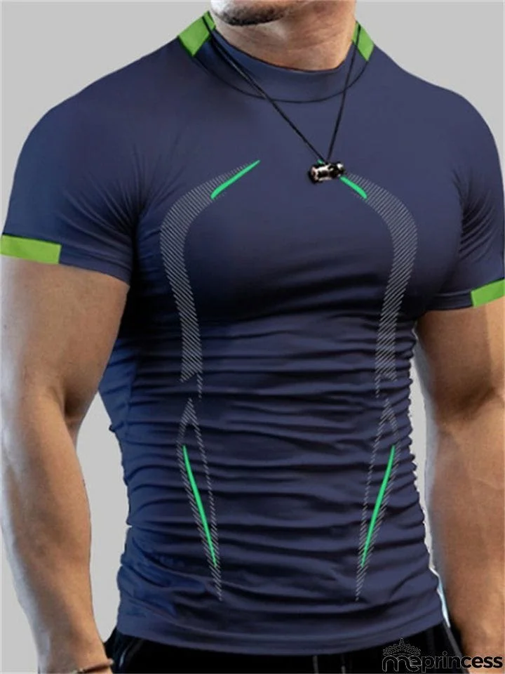 Men's Fit Exercise Training Breathable Summer Short Sleeve T-shirts