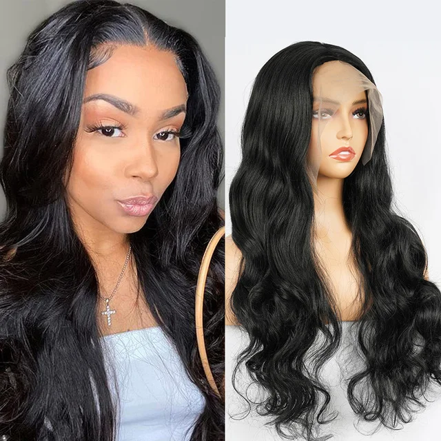 Jewtribute Hair®|Long Body Wave Synthetic Wigs for Women Middle Part 