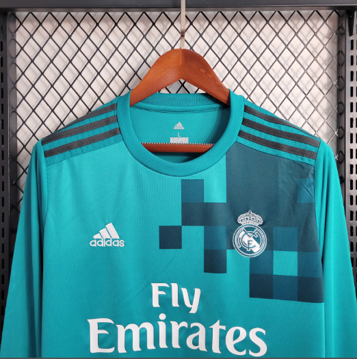 Retro 17/18 Real Madrid Third Away Long Sleeve Football Shirt Thai Quality