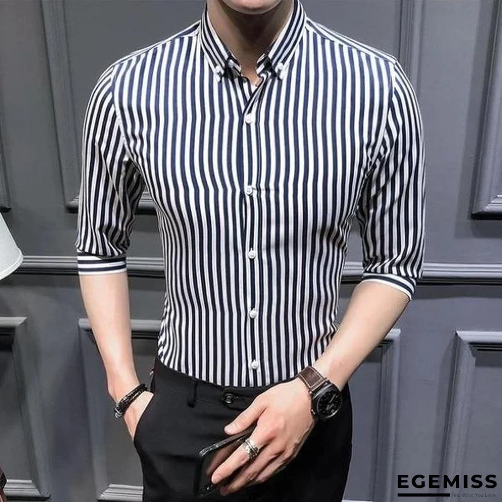 Slim Fit Striped Fashion Men's Casual Shirts | EGEMISS
