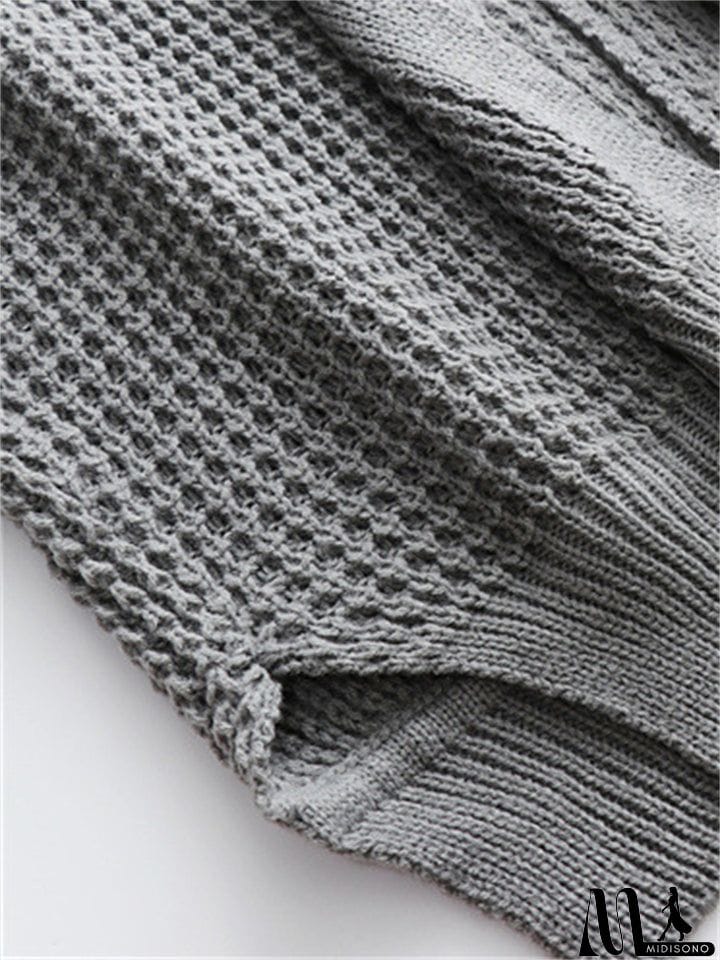 MidiSono - Women's Temperament Comfy Loose Solid Color Cardigan Sweater