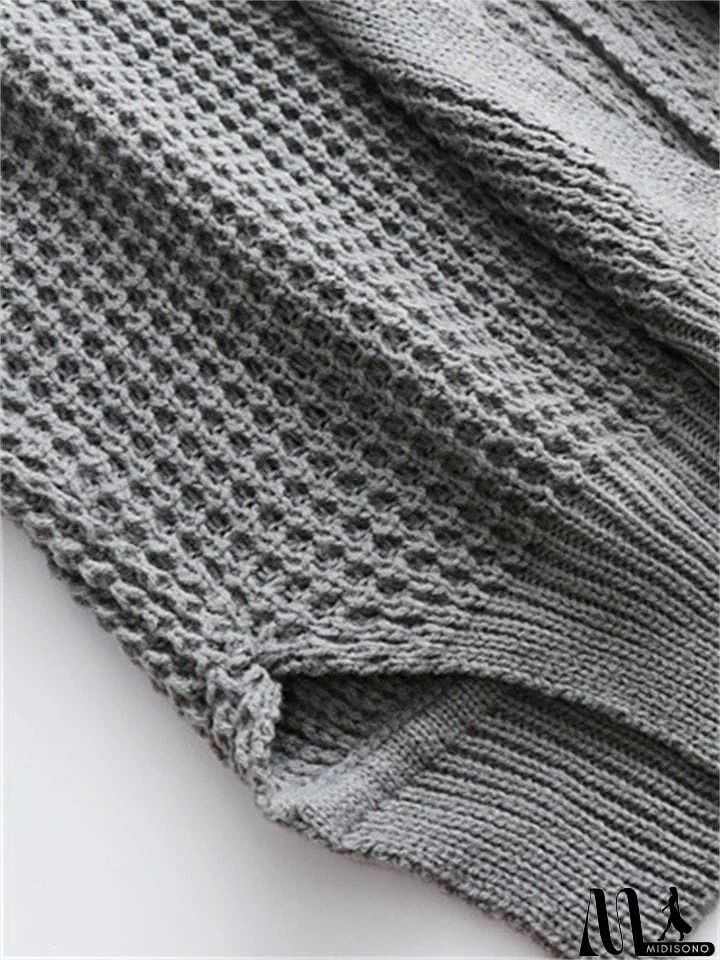 MidiSono - Women's Temperament Comfy Loose Solid Color Cardigan Sweater