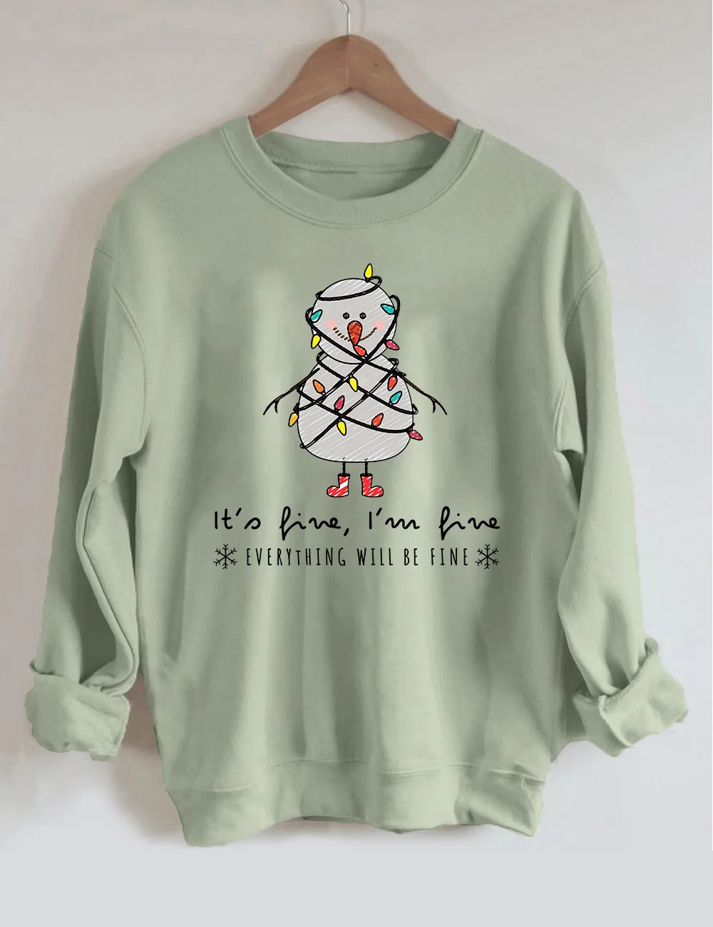 I’m Fine Everything is Fine Snowman Christmas Sweatshirt