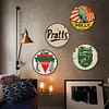 4PCS Aged Looking Snowdrift Motor Oil - Round Metal Tin Signs Set(12*12Inch) - Garage