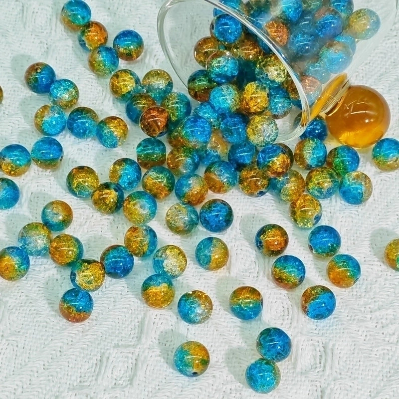 50 PCS/Package Diameter 10mm Diameter 8mm Glass Crackle Glass Beads Round Jewelry Accessories