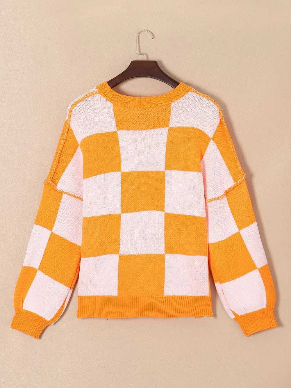 Everyday Checkered Knit Sweater