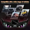 Dynamic Breathing Solar LED Car Window Warning Light Demon Eye