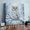 DIY Pearl Painting Owl for Home Wall Decor with Frame(25x25cm)