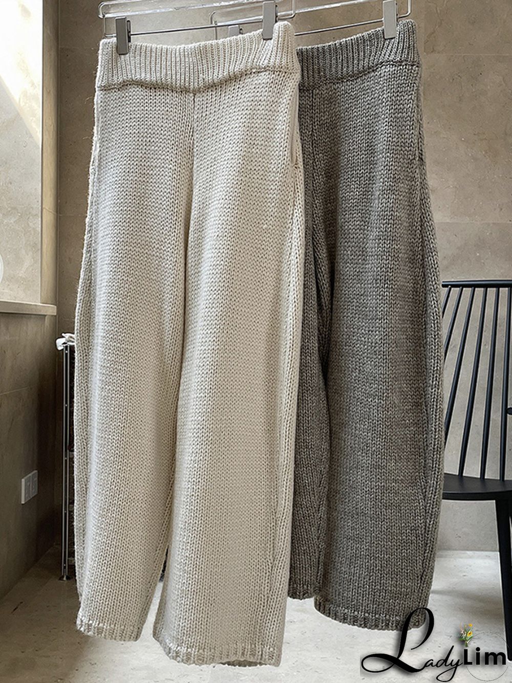Casual Loose Wide Leg Solid Color Pants