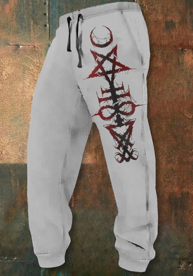  Print Track Pants Satan Unisex Casual Sweatpants