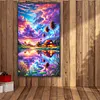 D&eacute;cor de coucher de soleil kit de peinture diamant&eacute;e 5d &agrave; perceuse compl&egrave;te faite maison 40x70cm