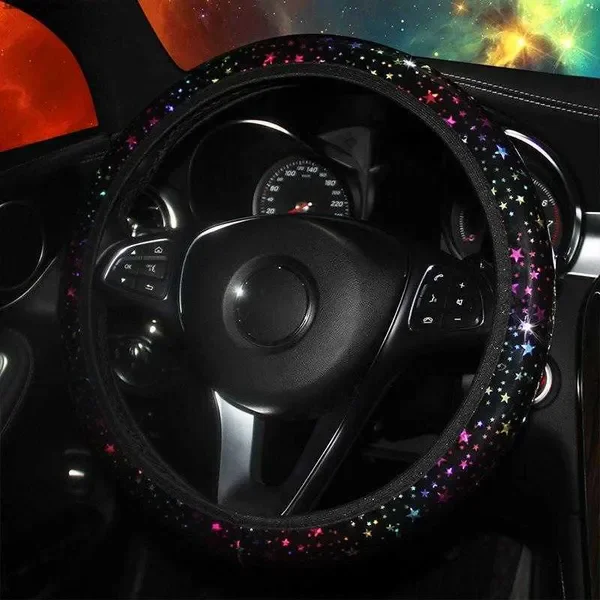 New Car Colorful Star Steering Wheel Cover Universal 37-38cm Steering-wheel Protector Case for Women Girls Auto Styling