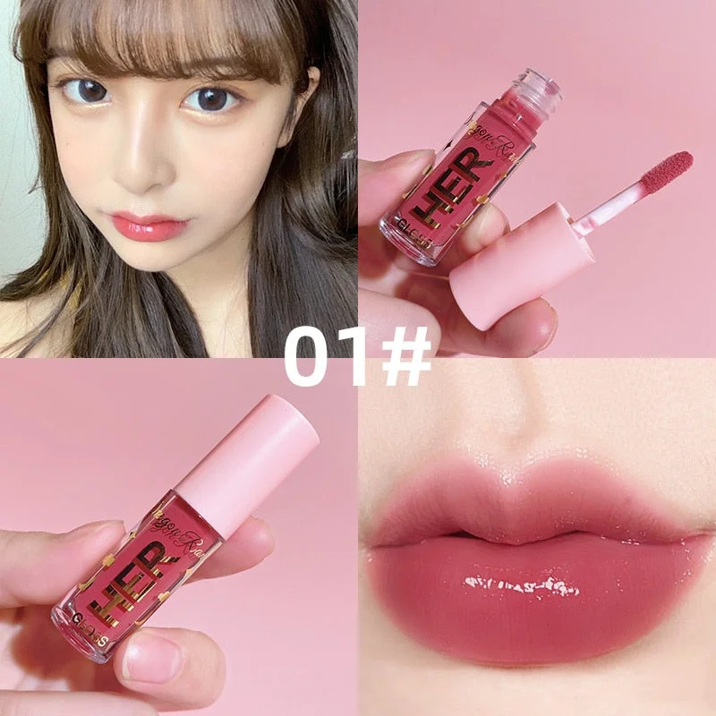 8 Colors Liquid Lipstick Waterproof Moisturizing Long Lasting Shiny Lip Gloss Natural Makeup Jelly Lip Glaze Shimmer