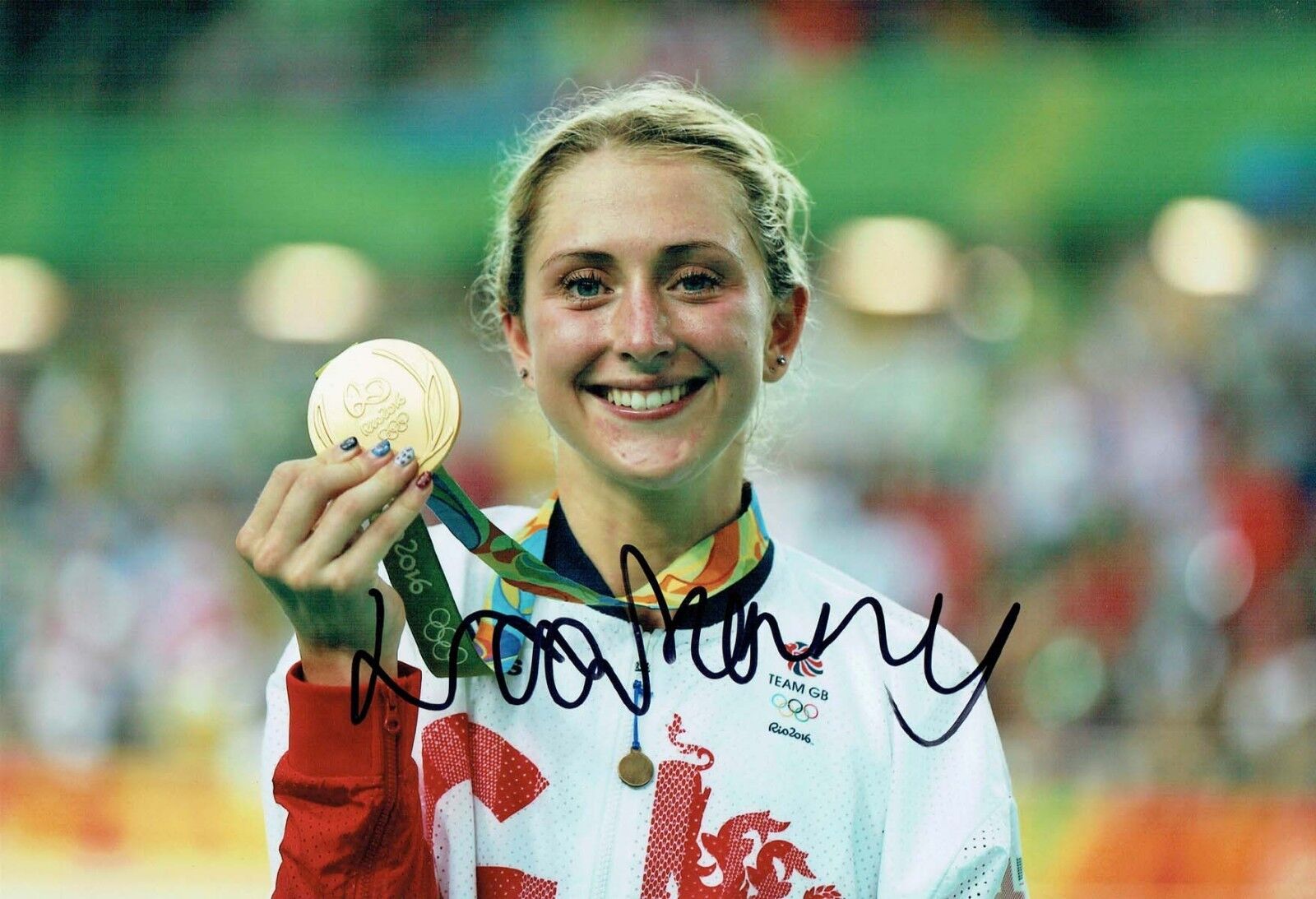 Laura TROTT KENNY Autograph Signed Photo Poster painting AFTAL COA RIO Track Cyclist Gold Medal