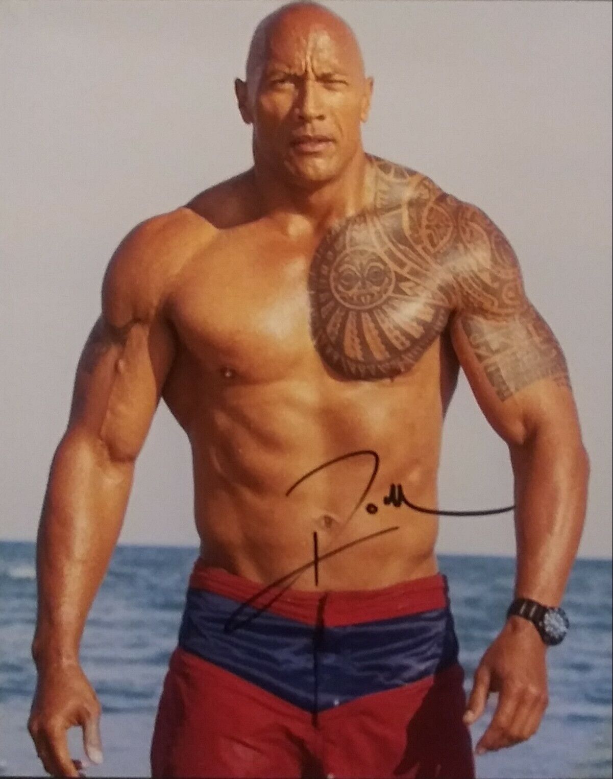 Dwayne Johnson signed 8x10