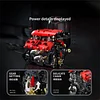 Racing Red-Hot Mechanical Engine Building Block Model (4-Cylinder V8 Electric Version)