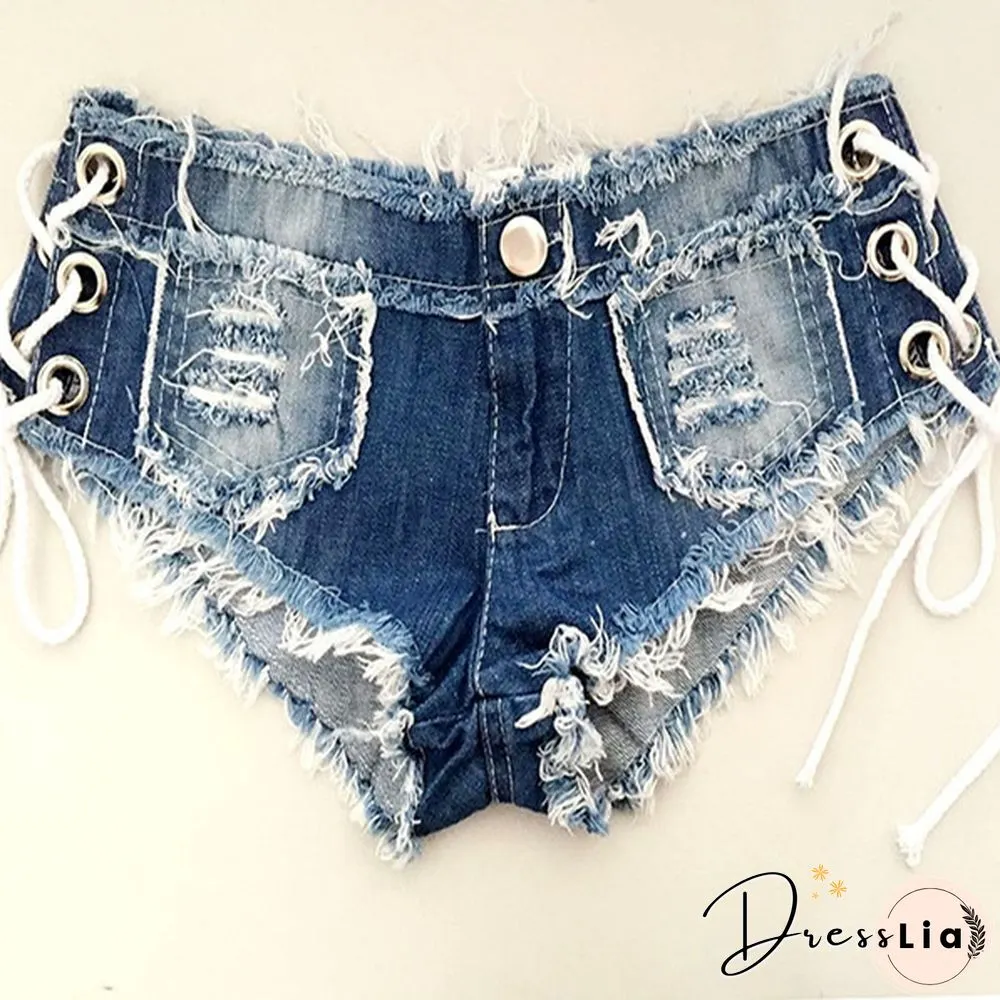Summer Womens Jeans Denim Shorts Pure Cotton Lace-up Super Shorts Ladies Skinny Short Jeans Young Women
