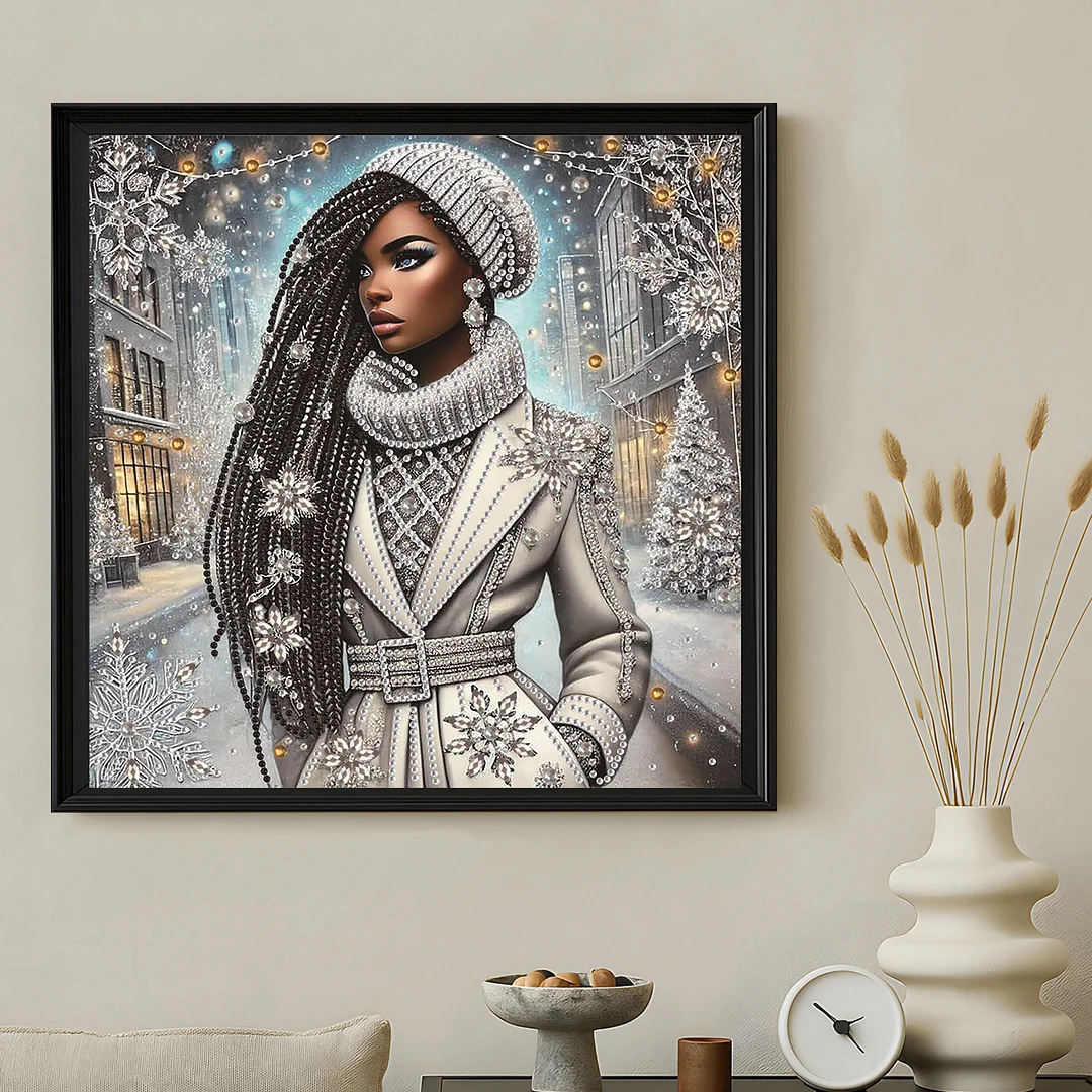 Diamond Painting - Partial Special Shaped Drill - Winter Black Beauty(Canvas|30x30cm)