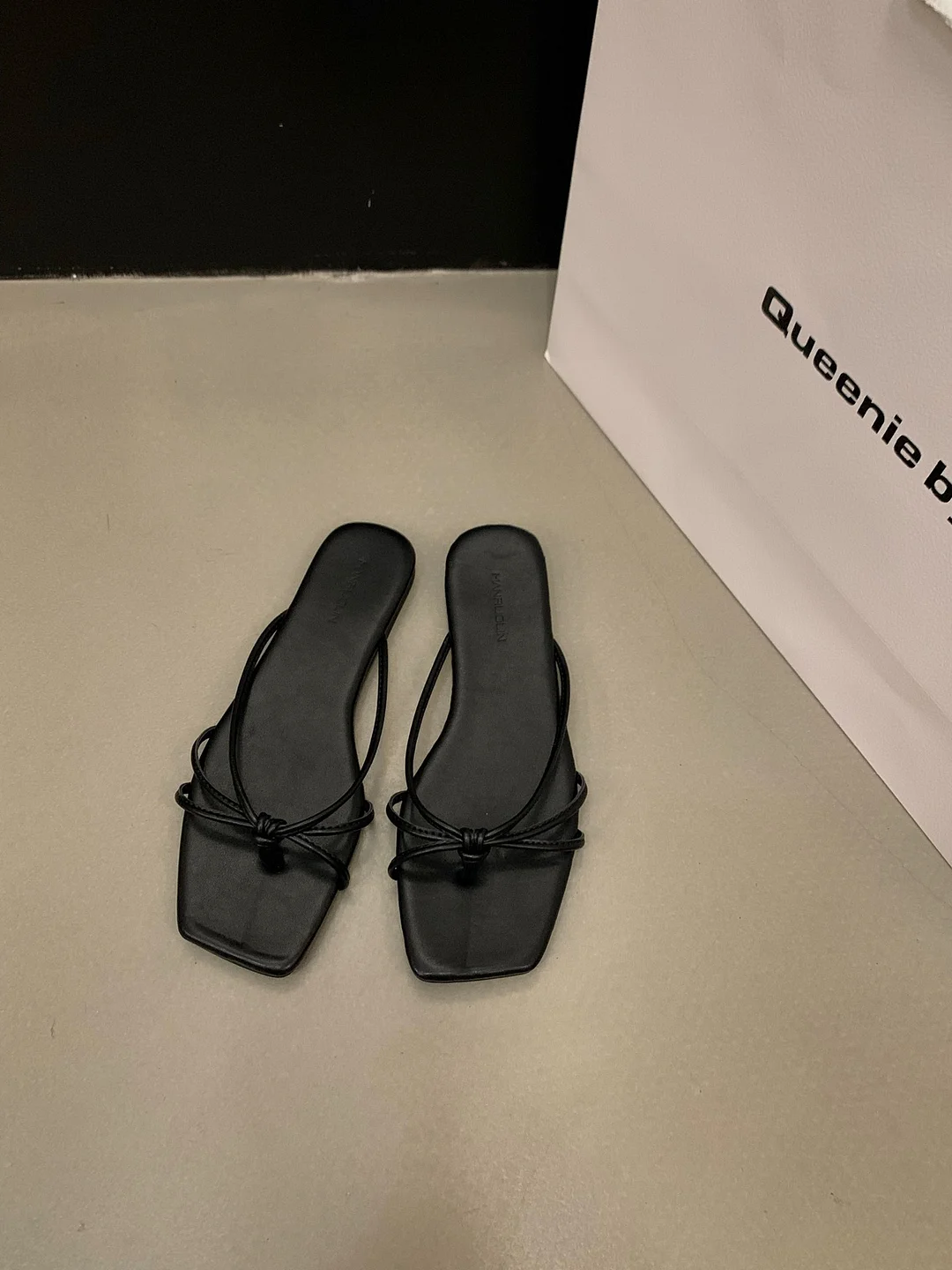 Churchf Churchf Flat Flip Flank Slippers Fairy Shoes Wear The 2024 New Summer Beach Sandals Silver Sandals