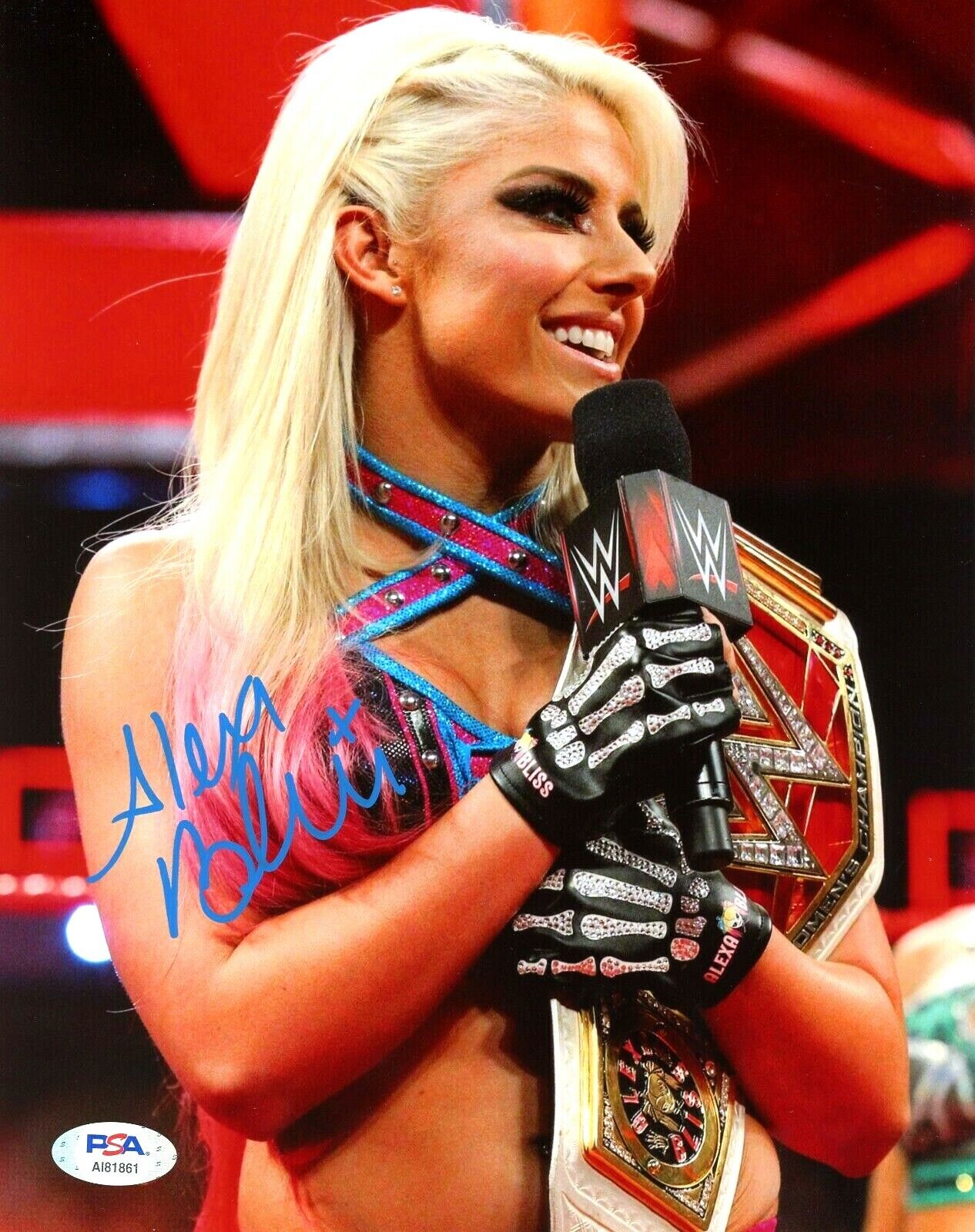 WWE ALEXA BLISS HAND SIGNED AUTOGRAPHED 8X10 Photo Poster painting WITH PROOF AND PSA DNA COA 7