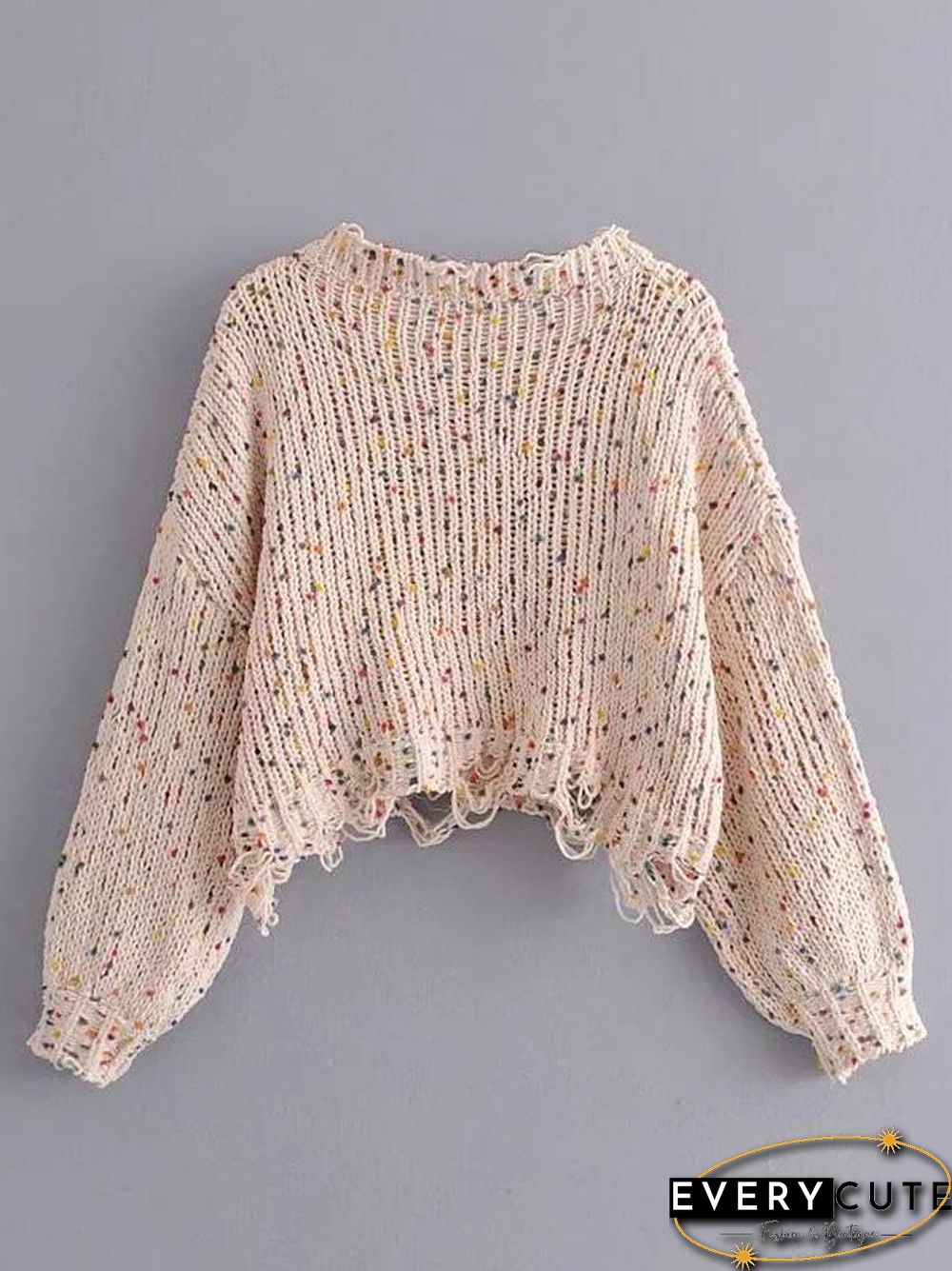 Knitting Holes Loose Sweater Tops