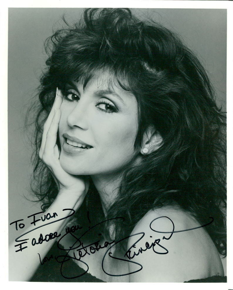 Victoria Principal (Vintage, Inscribed) signed Photo Poster painting COA