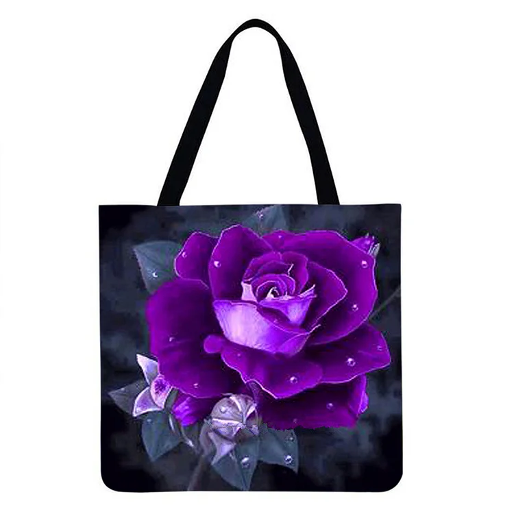 Purple Rose - Linen Tote Bag