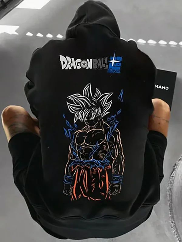 Men's Fashionable Dragon Ball Super Goku Hoodie Black