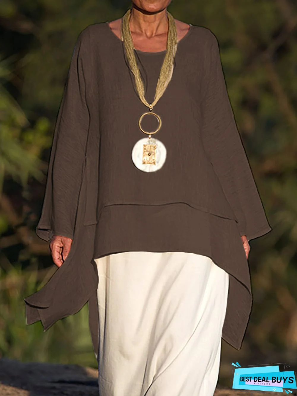 Long Sleeve Asymmetrical Casual Paneled Top