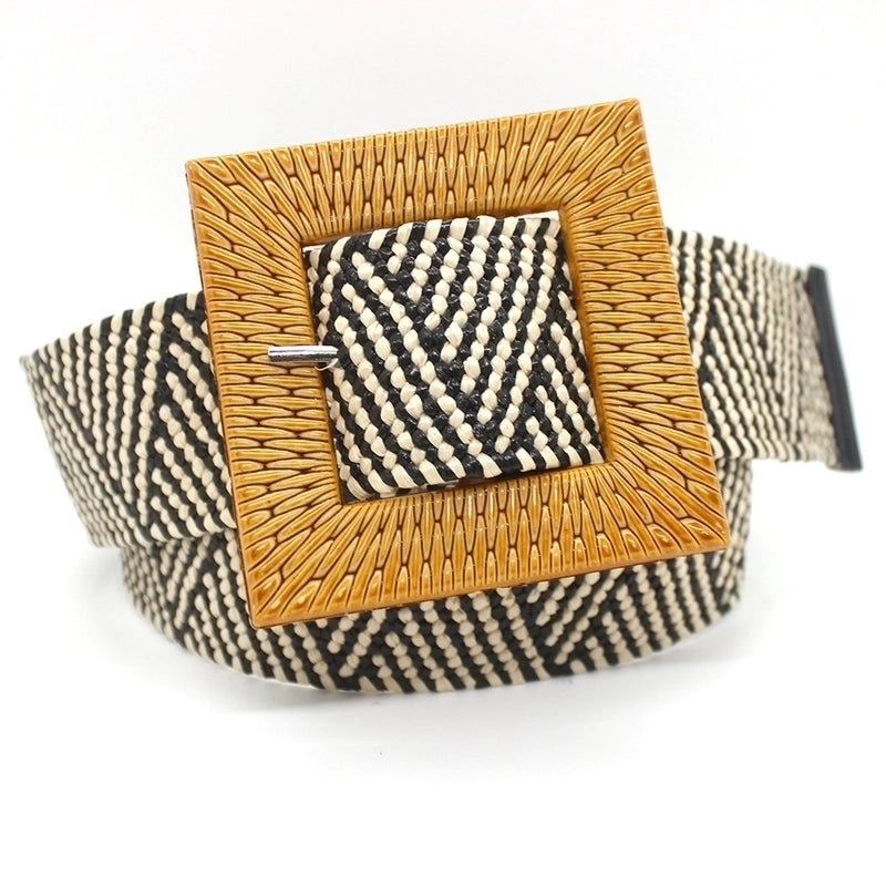 Basic Minimalist Square Straw Women’s Woven Belts