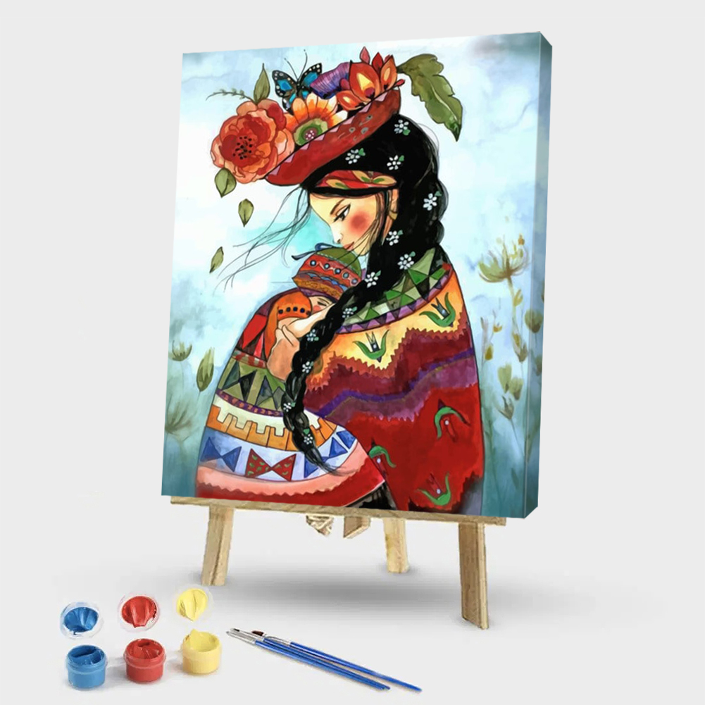 

40*50CM - Paint By Numbers - Wreath Girl, 501 Original