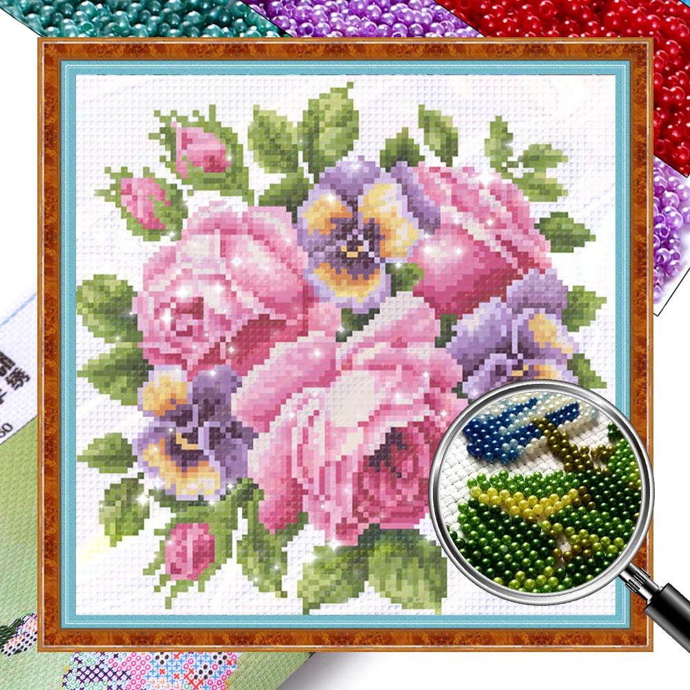 Large Bead embroidery kit landscape pattern, order Full coverage beaded cross stitch picture kit lavender field