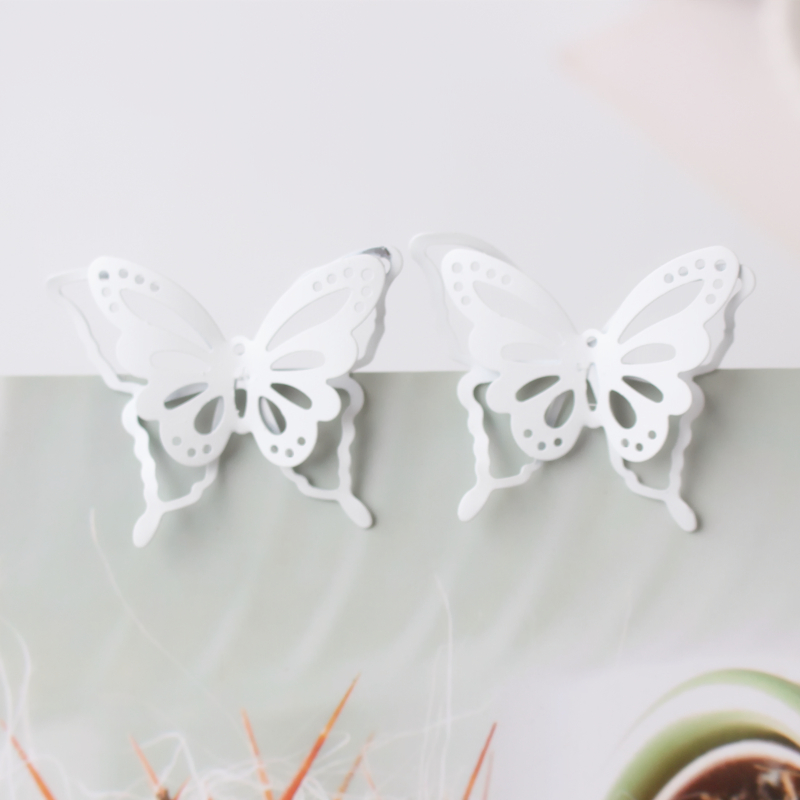 Ytsponsors Big Butterfly Stud Earrings For Women Red Purple Color Simple Double Layers Wings Party Jewelry Friend Gift