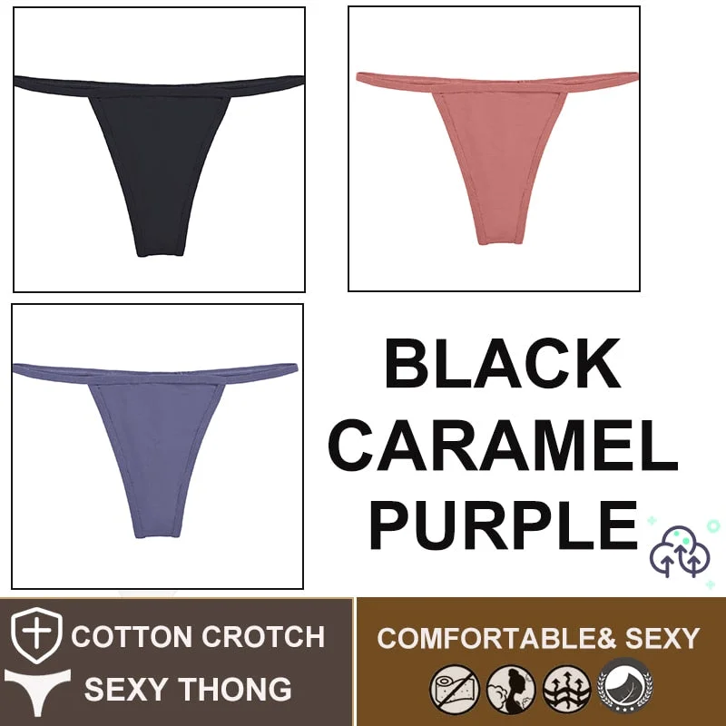 FINETOO 3PCS/Set M-XL Sexy G-string Panties Cotton Women's Underwear Girls Female Underpant Pantys Ladies Bikini Thong Lingerie