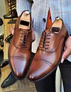 Stefano Brown Wholecut Oxfords -Dress Shoes