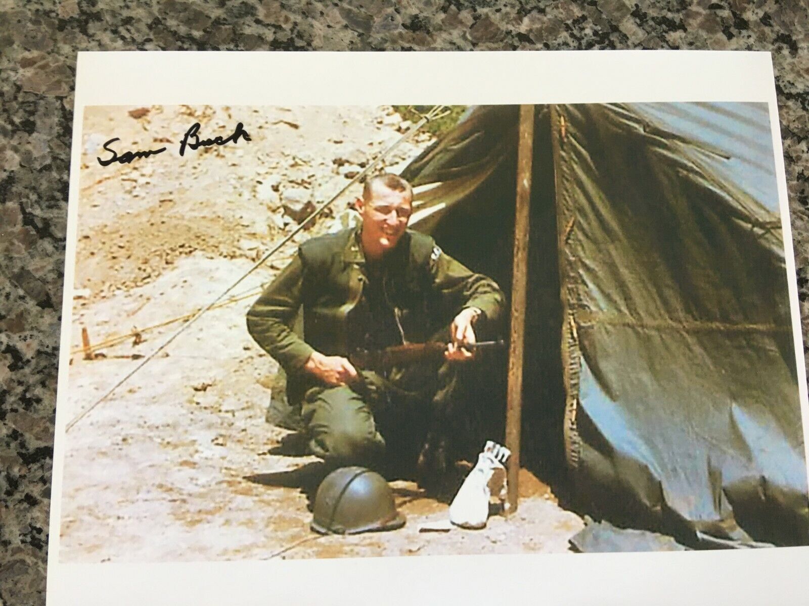 SAM BUCK,3RD INF DIV SILVER STAR RECIPIENT OUTPOST HARRY KOREAN WAR SIGNED Photo Poster painting