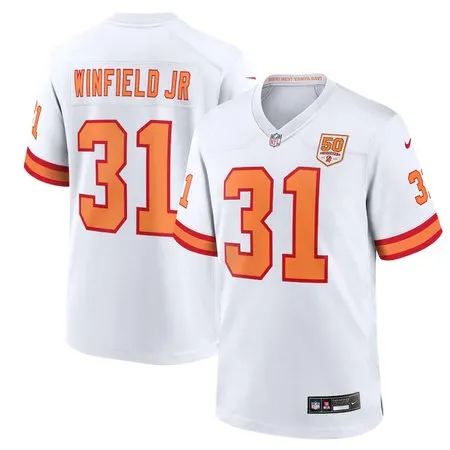 Men's '76 Tampa Bay Buccaneers #31 Antoine Winfield Jr.  White 50th Season Game Jersey