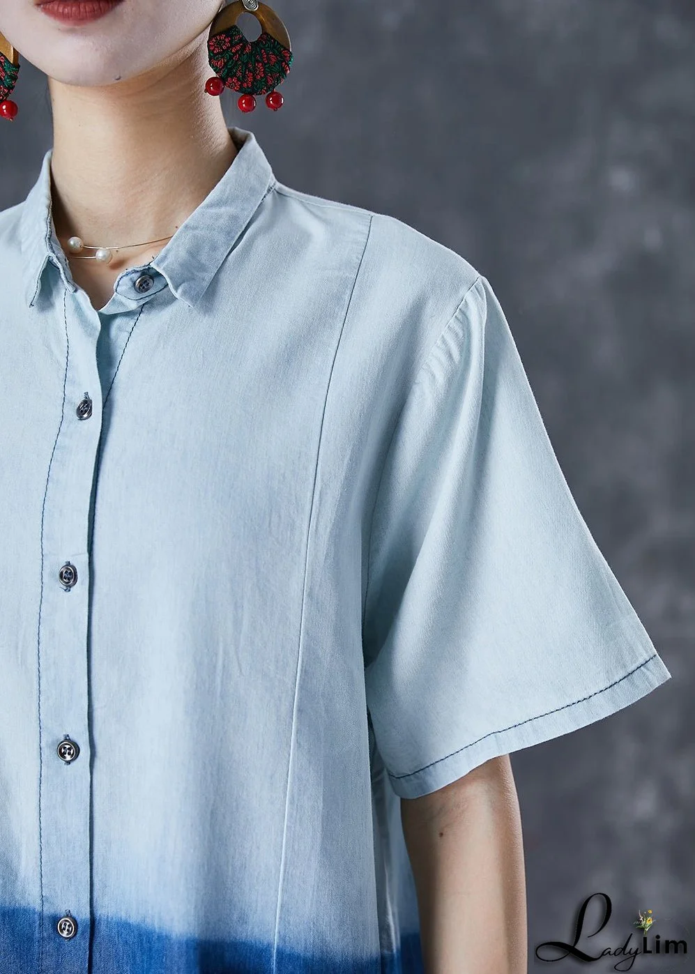 French Colorblock Oversized Patchwork Cotton Dress Summer