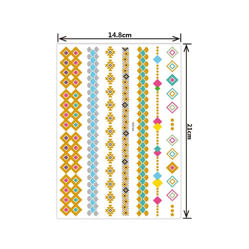 Hot bronzing tattoo stickers waterproof sweat not easy to smudge bronzing temporary tattoo stickers fashion tattoo stickers