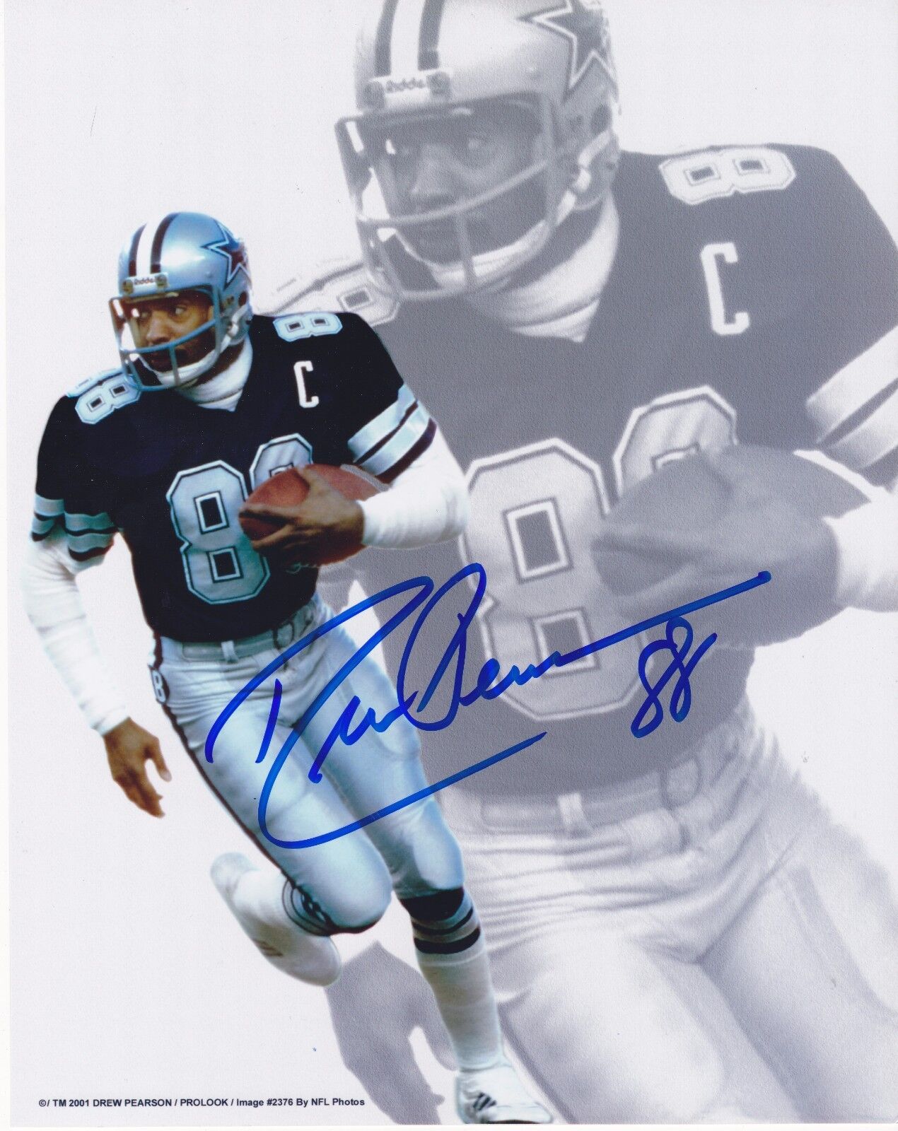 DREW PEARSON DALLAS COWBOYS ACTION SIGNED 8x10