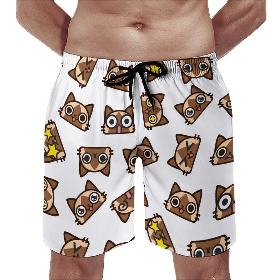 Airou Emoji Face Men's Swim Trunks Summer Board Shorts Quick Dry Beach Short with Pockets