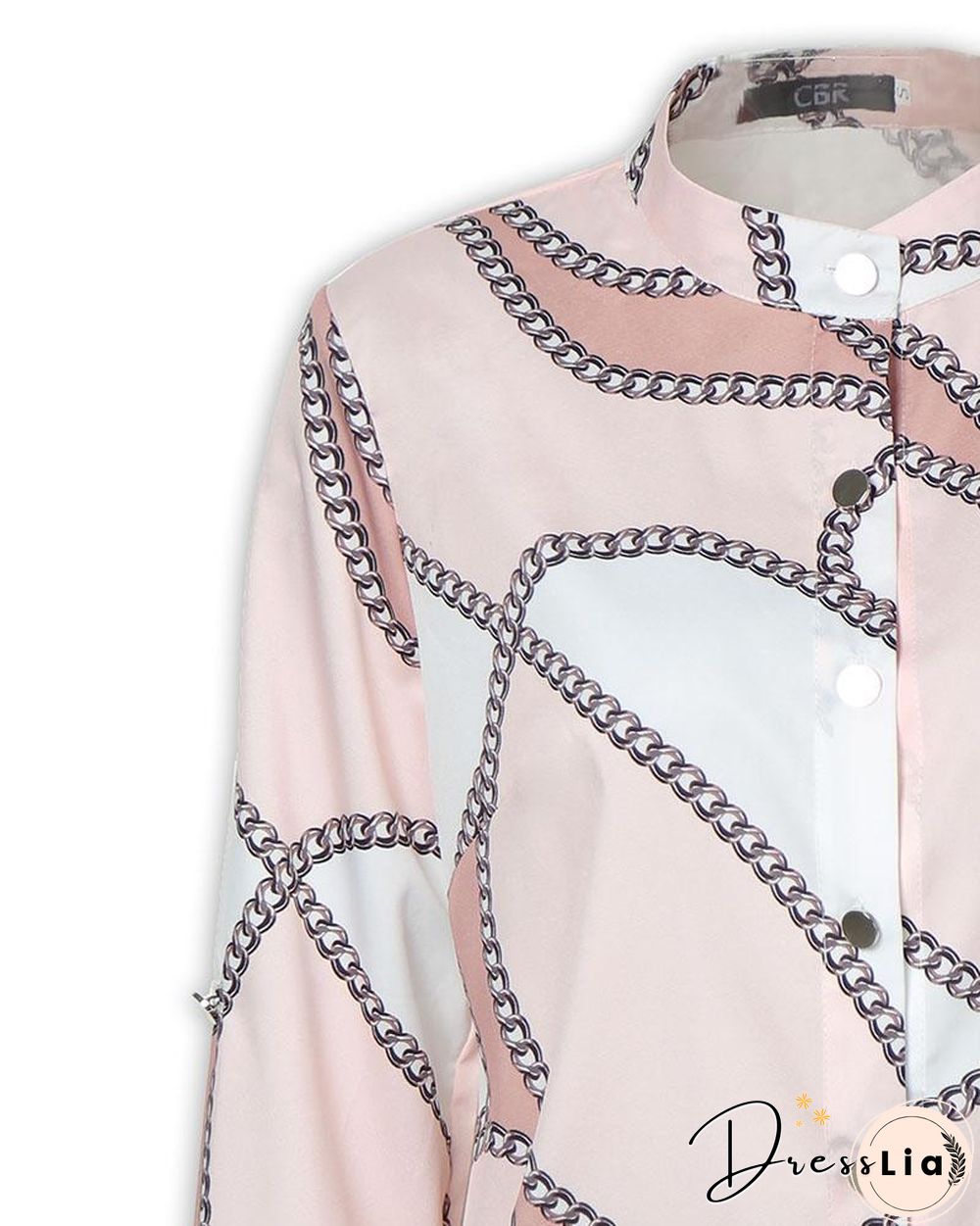 Chain Print Button Through Casual Shirt P10685