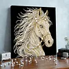 DIY Pearl Painting Horse for Home Wall Decor with Frame(30x30cm)