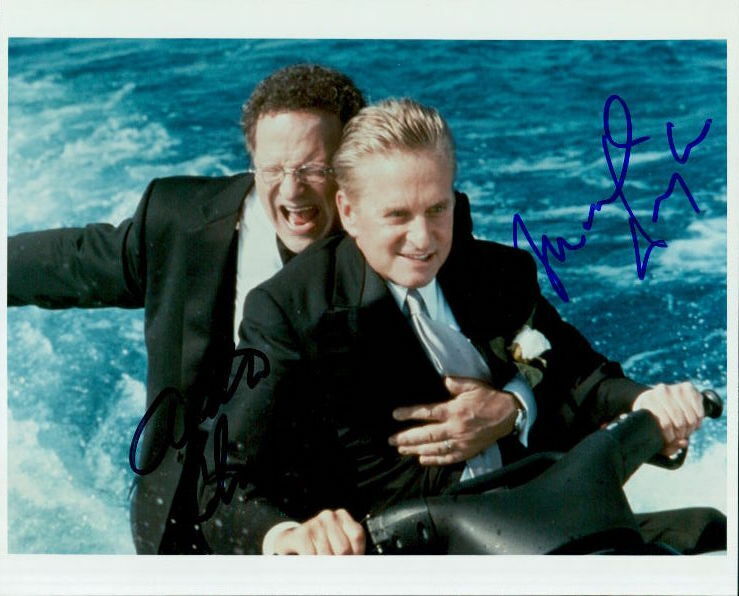 Michael Douglas & Albert Brooks (The In-Laws) signed 8X10 Photo Poster painting in-person