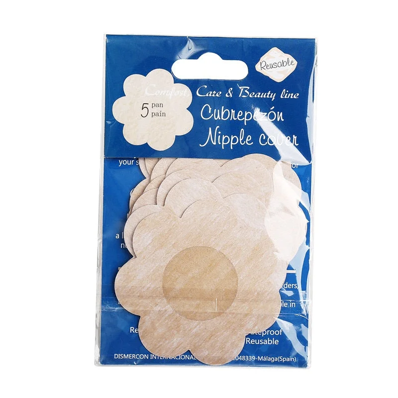 5Pairs/lot Breast Petals Reusable Invisible Self Adhesive Sticker Cover Bra For Women Pasties Heart Flower Intimates Accessories